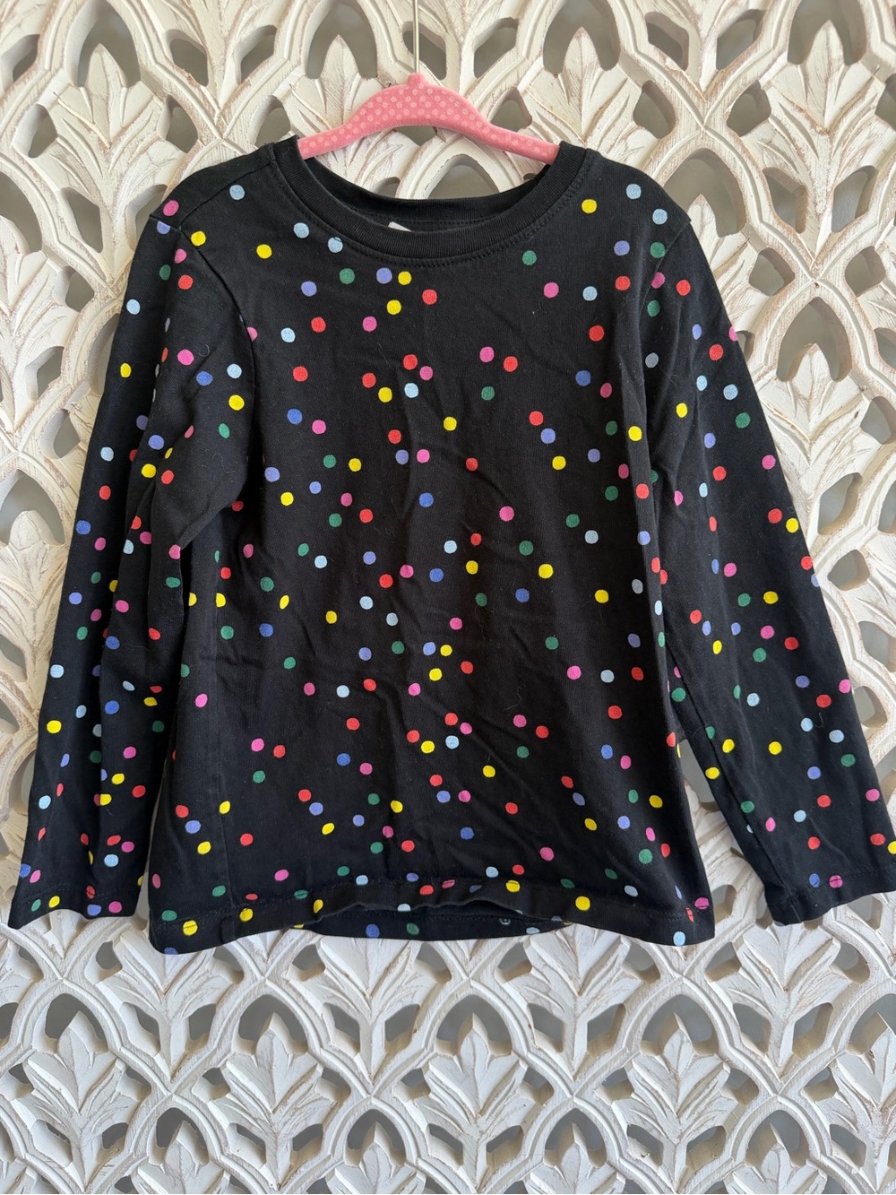 Hanna Andersson Girls Confetti Dot Long Sleeve Tee Size 5